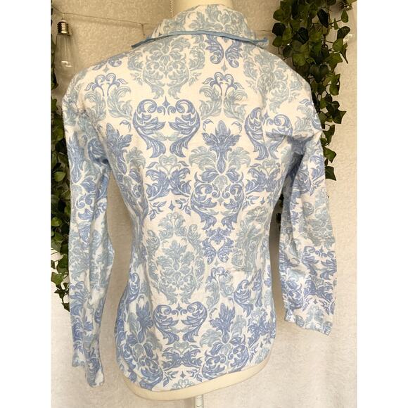 Adrienne Vittadini Cotton Blue White Pajama Set Women's Small - Picture 7 of 11